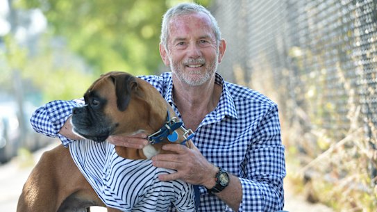 Robert Walls and his dog, Gus, pictured in 2015.