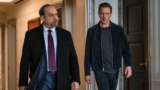 Chuck Rhoades (Paul Giamatti) 
and Bobby “Axe” Axelrod (Damian Lewis) are the “good” and “bad” guys in Billions. 