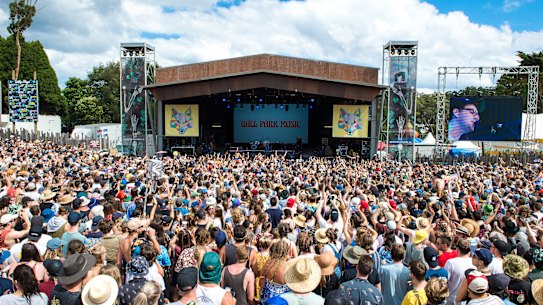 Punters at the Falls Music Festival in Lorne. 