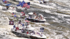 Boat owners in Florida fly the flag for Donald Trump.