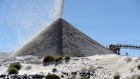 Lithium ore falls onto a stockpile at a PLS operation in Western Australia. PLS saw its share price soar last year after a difficult 12 months.