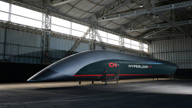 Hyperloop Transport Technologies’ transport capsule .