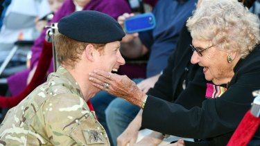 Prince Harry met Daphne Dunne for the first time in 2015.