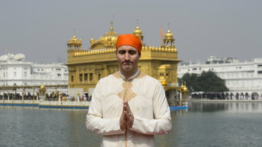 Justin Trudeau at the Golden Temple in Amritsar, India.