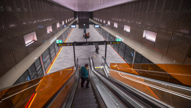 Norwest Station on the 36-kilometre metro line is ready to open to passengers.