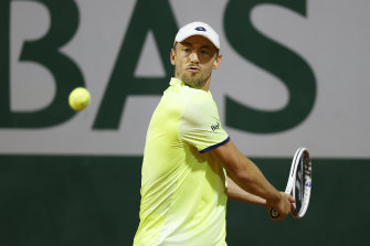 John Millman in his first-round loss to Pablo Carreno Busta in Paris.