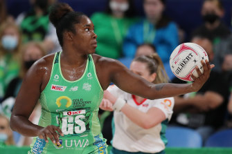 Jhaniele Fowler scored 58 goals in a dominant display by the Fever’s attacking weapon.