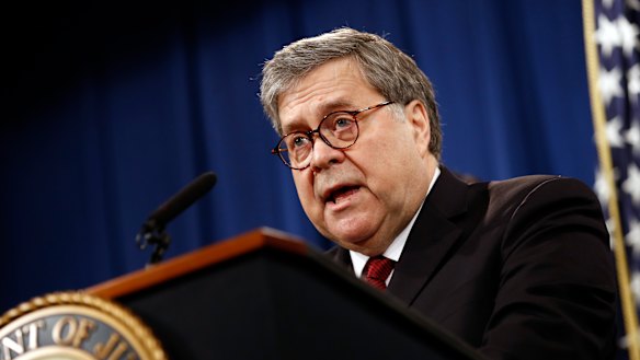 Attorney-General William Barr speaks about the release of a redacted version of special counsel Robert Mueller's report.