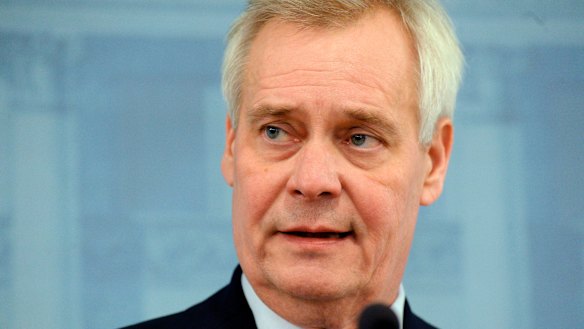 Finnish Prime Minister Antti Rinne speaks at a press conference after giving his resignation to President Sauli Niinisto on Tuesday.