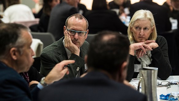 Attendees during the morning session of the roundtable discussions.