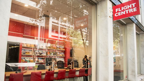 Flight Centre said bookings fell to 20 to 30 per cent of their normal volumes in March. 