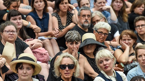 Vigil at Melbourne's Parliament House for murdered student Aiia Massarwe.