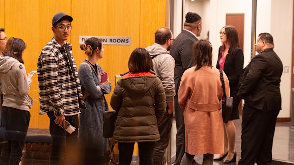 More than 100 Mascot Towers apartment owners gathered for a meeting on Thursday night. 