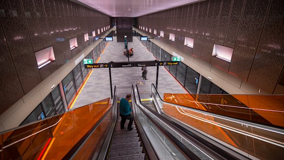 Norwest Station on the 36-kilometre metro line is ready to open to passengers.
