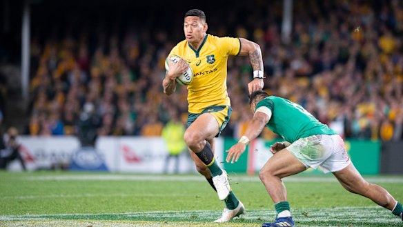 Wallabies fullback Israel Folau in action against Ireland in the June Test series.
