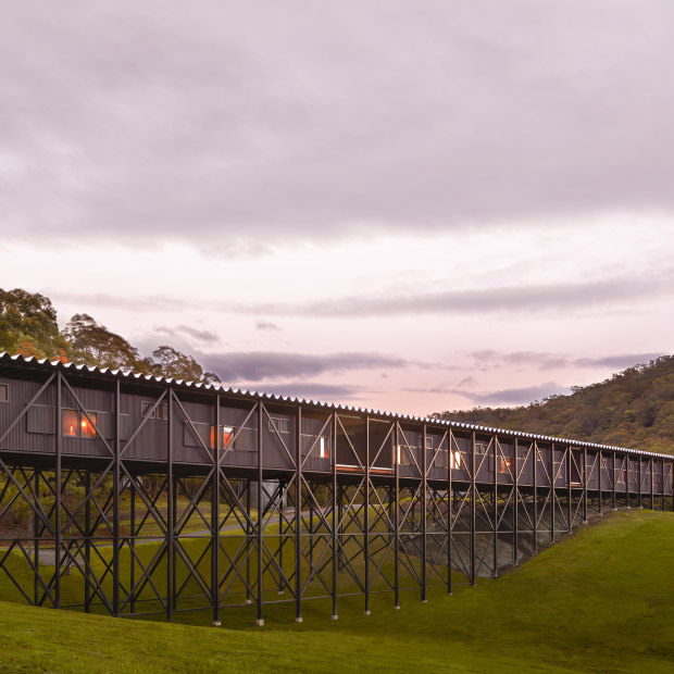 The award-winning building is based on a classic Australian flood bridge design.