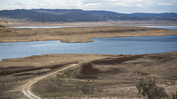 Burrendong Dam, which supplies water to the Macquarie River is currently hovering at just over 4 per cent full. 