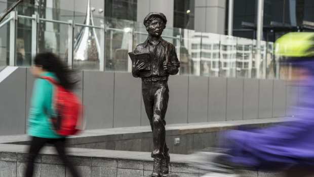The James Martin statue in Parramatta, unveiled in 2018.