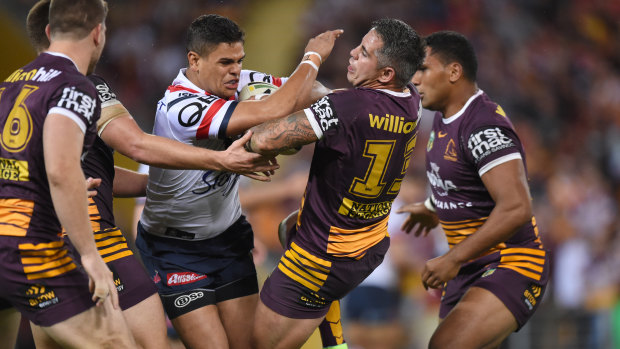 Missed tackle: The Broncos tried hard to woo Latrell Mitchell to Brisbane as a 16-year-old.