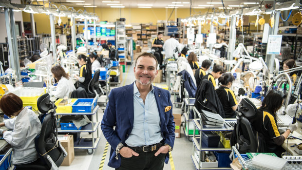 Peter Freedman, founder of Rode Microphones, at his factory in Silverwater in 2017. 