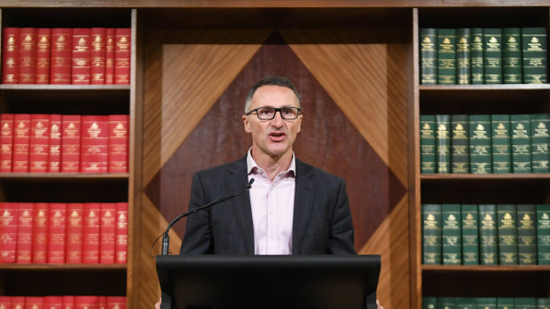 Greens leader Richard Di Natale wants his party to develop a Green New Deal in time for the next federal election. 