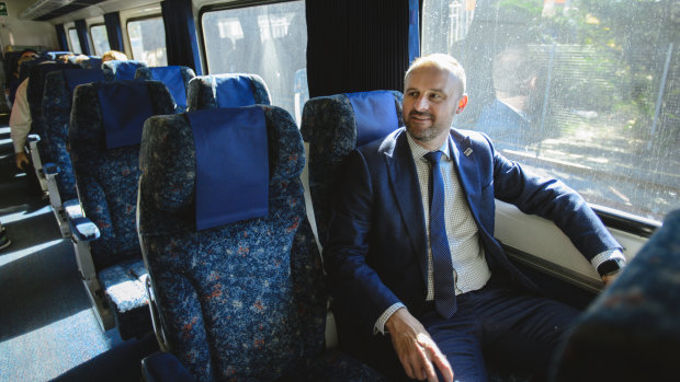 Chief Minister Andrew Barr has lobbied for a faster train between Sydney and Canberra in the past. 