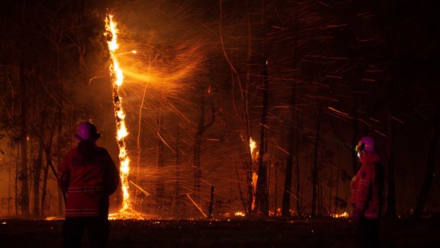 Early-season fires across NSW on Wednesday included a blaze on the Bells Line of Road in Bilpin.