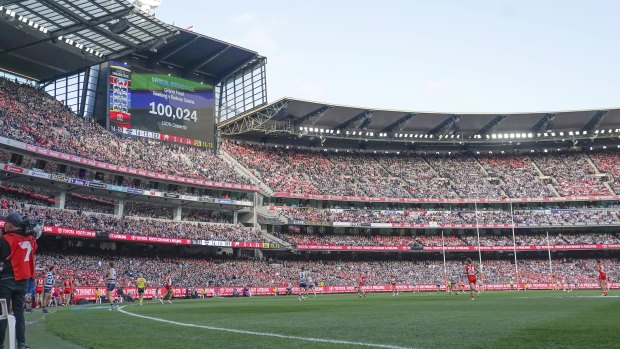 The footy crowd has a loud voice.