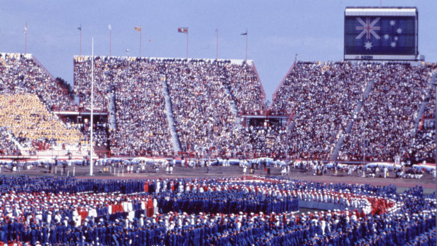 Opening ceremony of the 1982 Brisbane Commonwealth Games.