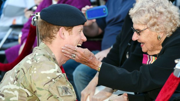 Prince Harry met Daphne Dunne for the first time in 2015.