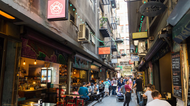 Degraves Street in Melbourne's CBD.