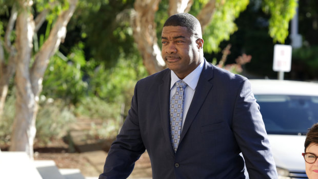 Chevron Australia's managing director, Al J. Williams, arrives at WA's Parliament House for a meeting with Premier Mark McGowan and other LNG company bosses.