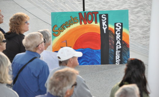 Protesters gathered at Scarborough Beach.