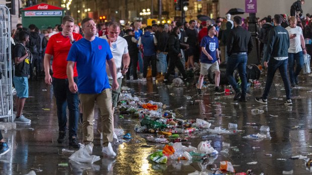 England fans take to the street after Italy’s team claimed victory over England in the UEFA Euro 2020 final.