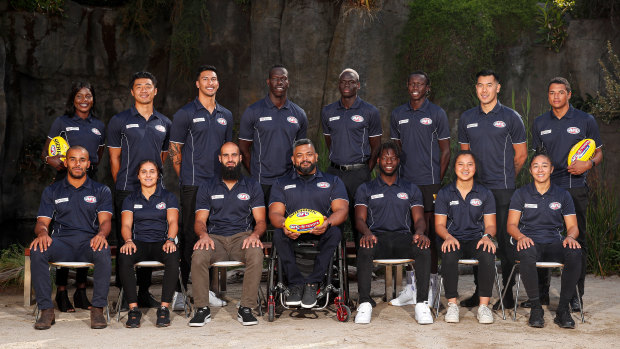 The AFL's multicultural ambassadors for 2020, from all levels of footy, including Bachar Houli, Aliir Aliir, Darcy Vescio and Haneen Zreika.