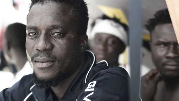 Migrants on the Aquarius ship after being rescued in the Mediterranean Sea. Italy refused the Aquarius and its 600 passengers entry then Spain offered to take it.