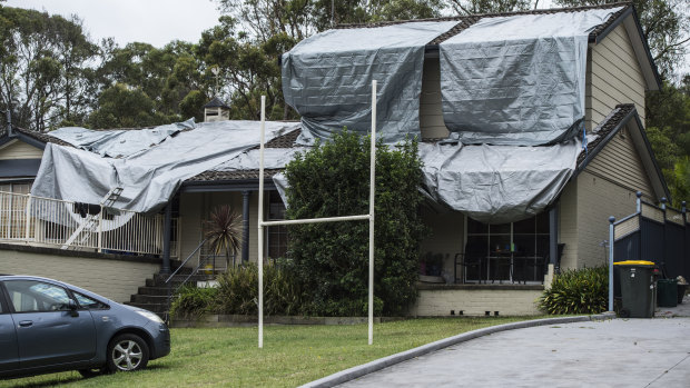 Karl Baxter's roof was badly damaged in the storm.