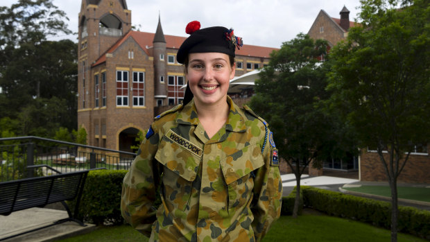Emma Woodcock is the first girl to head the Knox  Grammar cadet unit.