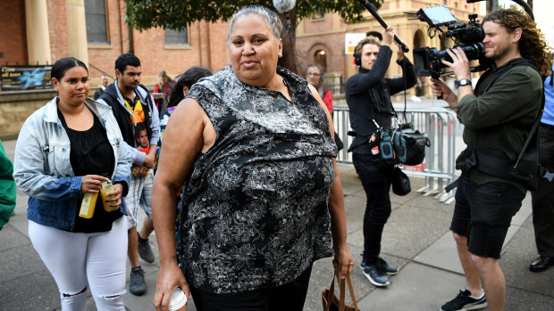 Michelle Jarrett, aunt of victim Evelyn Greenup, arrives at  the Supreme Court in Sydney last week.