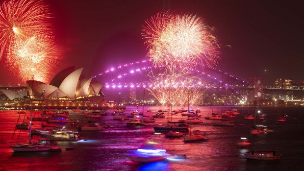 Strong winds caused a slight delay to the 9pm fireworks over Sydney Harbour.