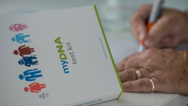 A testing kit from MyDNA. 