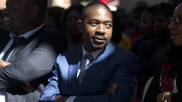 Zimbabwe opposition challenger Nelson Chamisa participates in a Sunday church service in Harare.