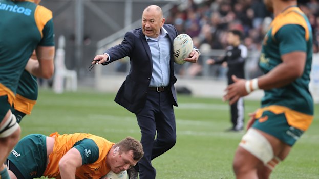 Eddie Jones before a 2023 Bledisloe Cup match in Dunedin. 