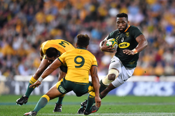 Siya Kolisi in action for the Springboks during the 2018 Rugby Championship. 