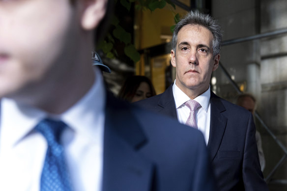 Michael Cohen leaves his apartment building on his way to Manhattan criminal court.