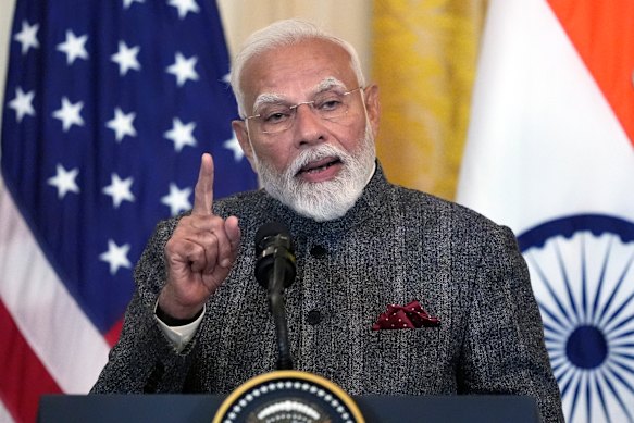 Indian Prime Minister Narendra Modi at the White House in February.