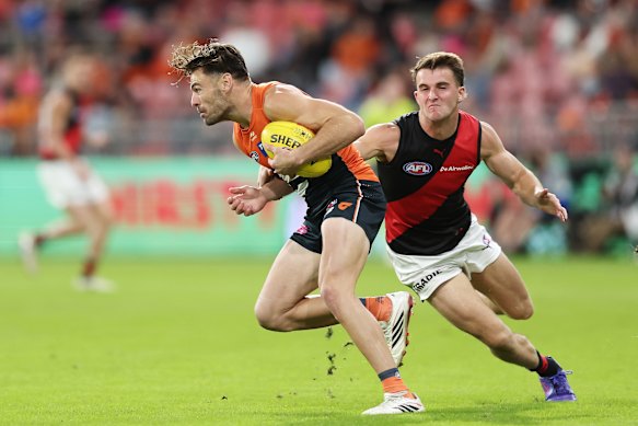 Stephen Coniglio of the Giants in action.