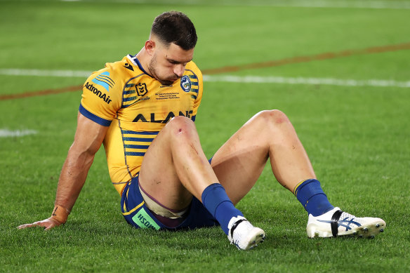 Dejected backrower Ryan Matterson after the grand final loss.