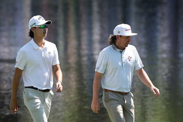 Min Woo Lee and Cam Smith at Augusta National.