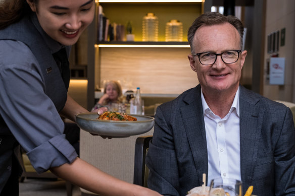 HBF chief executive Lachlan Henderson at The Westin Hotel’s Haven Lounge.